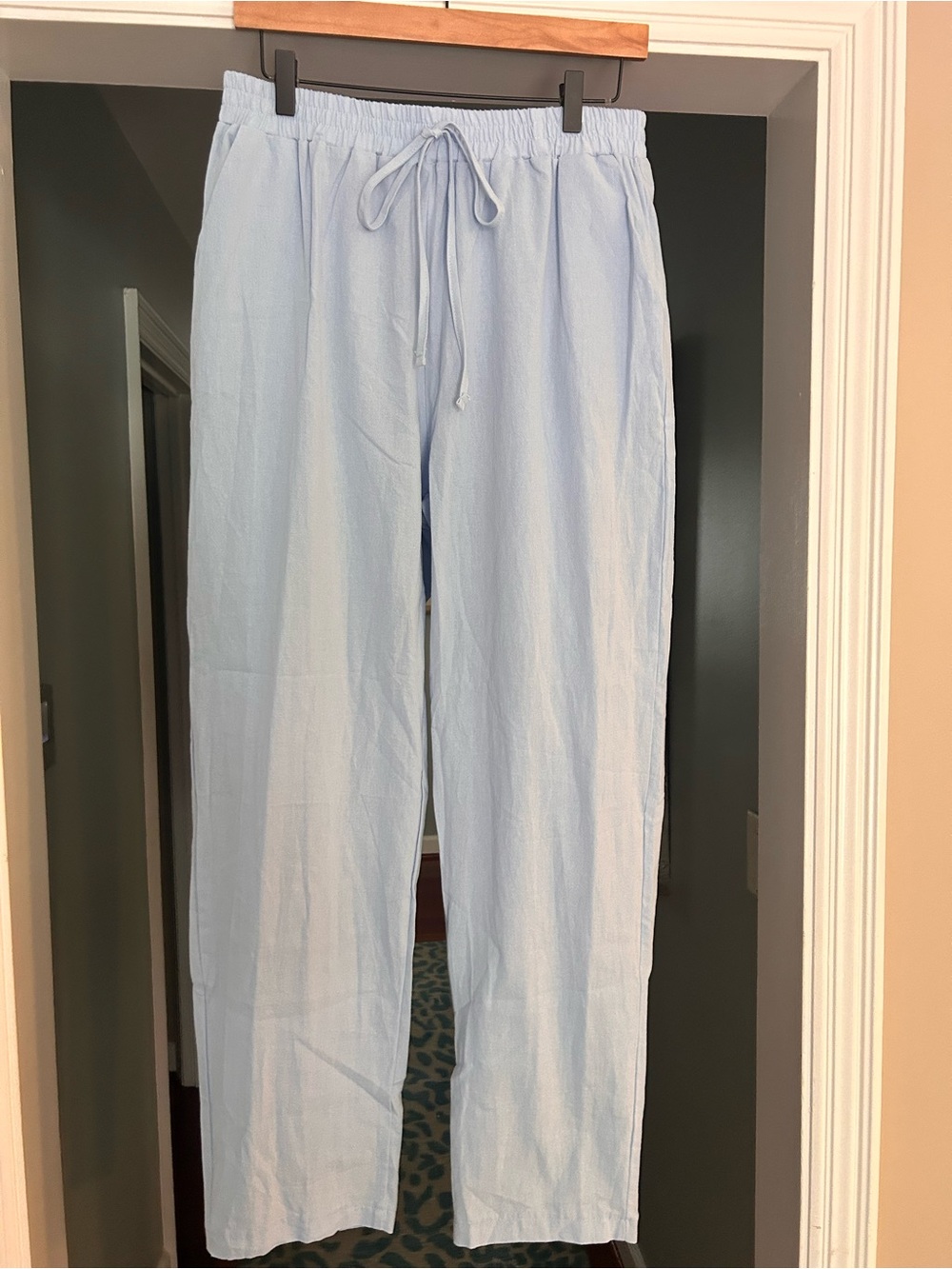 SHEIN Light Blue Drawstring Womens Joggers